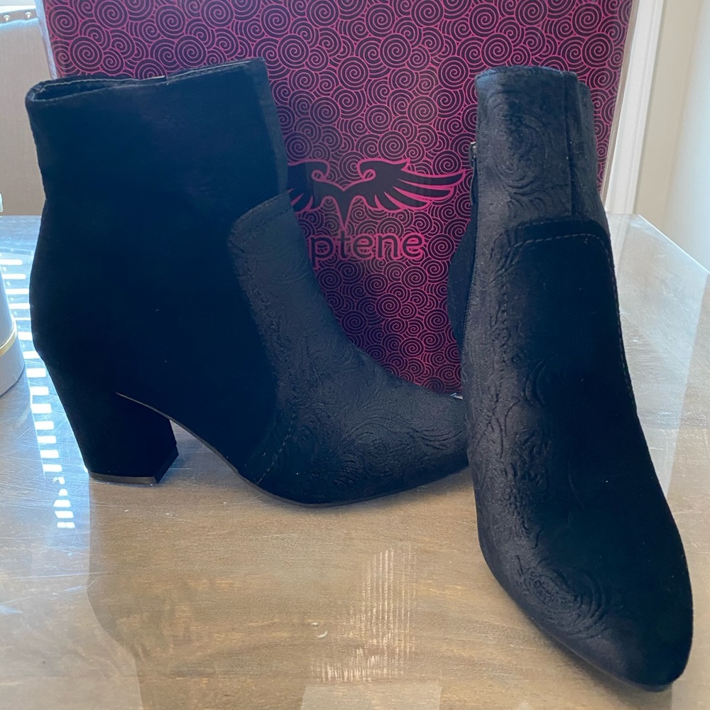 Black velour Booties